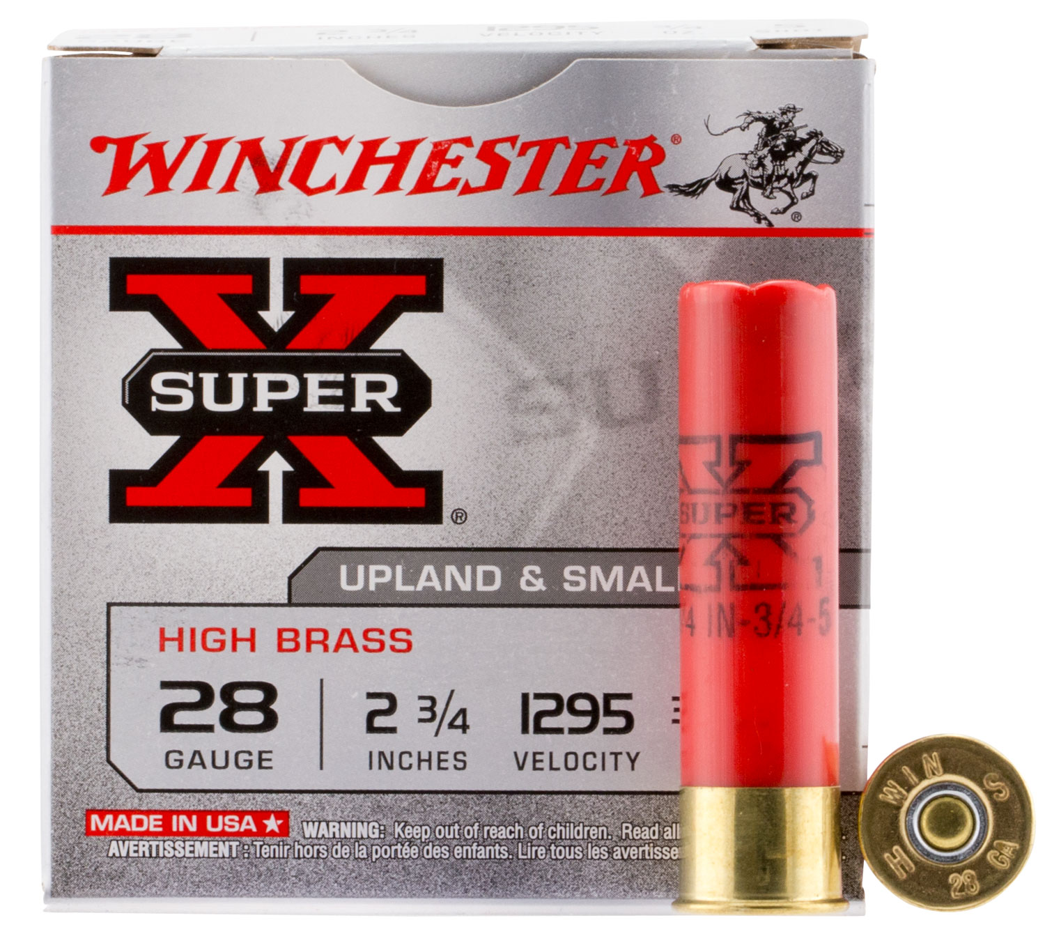 Winchester Ammunition Super-X High Brass 2.75" 28 Gauge Ammo 5, 25/box - X285 - Winchester