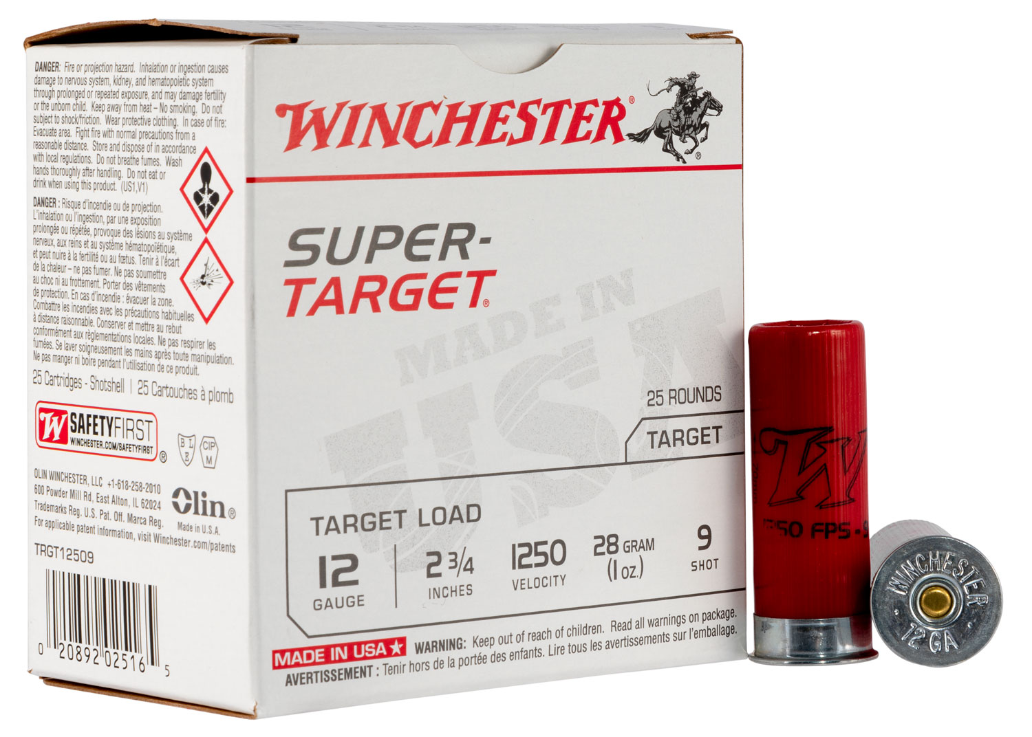 Winchester Super Target 12 Gauge Ammo 2.75", 25rds - TRGT12509 - Winchester