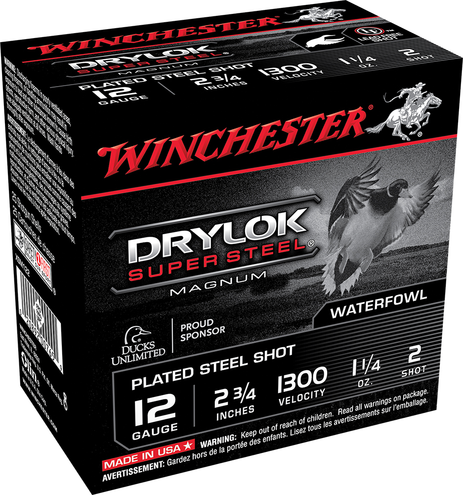 Winchester Ammunition Drylock Super Steel Magnum 2.75" 12 Gauge Ammo 2, 25/box - XSM122