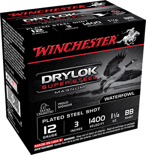 Winchester Ammunition Drylock Super Steel Magnum 3" 12 Gauge Ammo BB, 25/box - XSV123BB