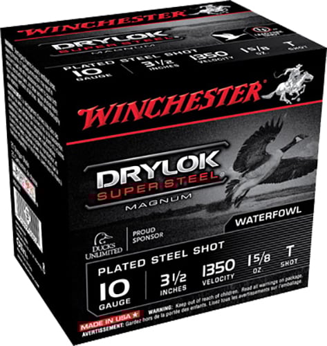 Winchester Ammunition Drylock Super Steel Magnum 3.5" 10 Gauge Ammo T, 25/box - XSC10T