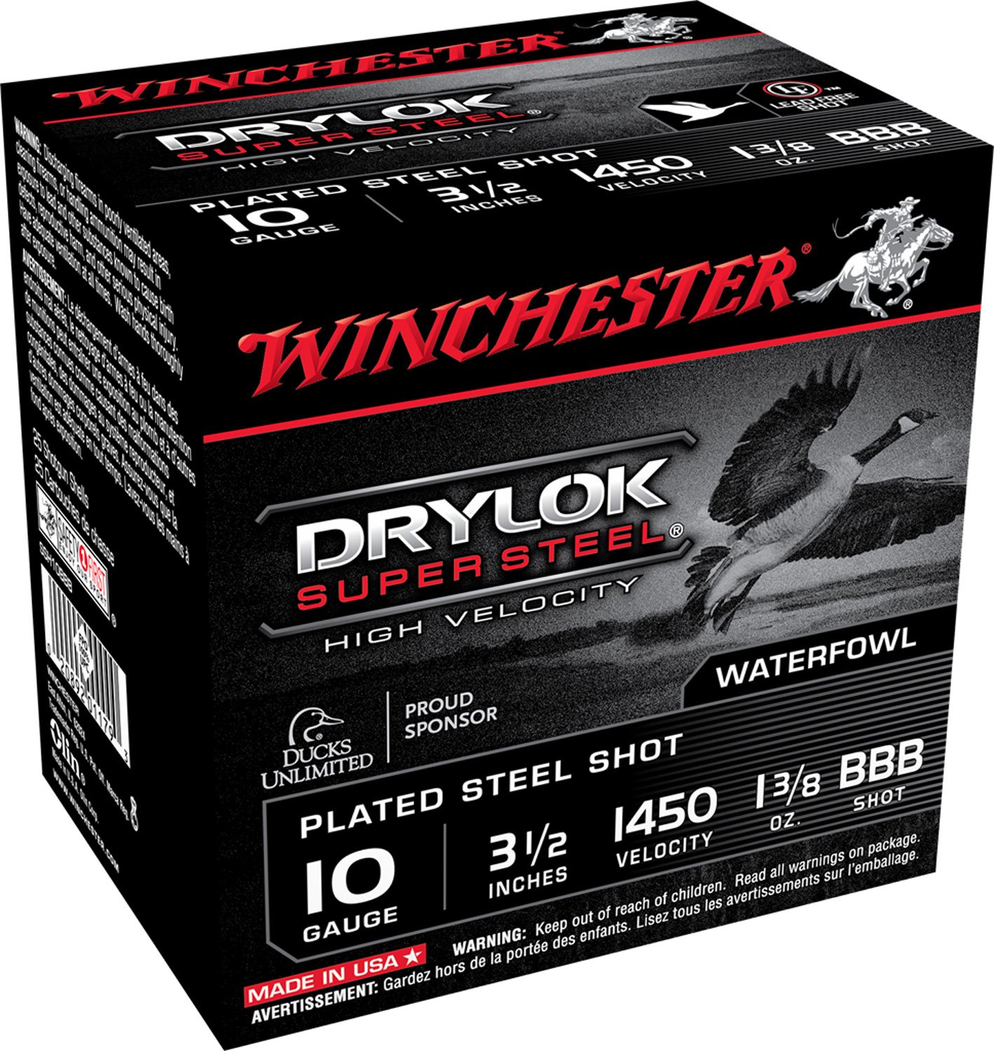 Winchester Ammunition Drylock Super Steel 3.5" 10 Gauge Ammo BBB, 25/box - SSH10BBB