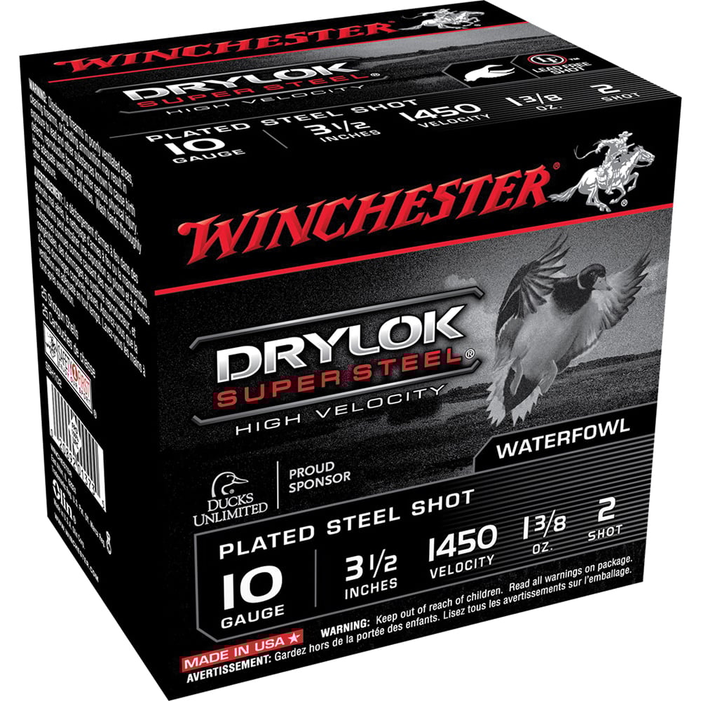 Winchester Ammunition Drylock Super Steel 3.5" 10 Gauge Ammo 2, 25/box - SSH102 - Winchester