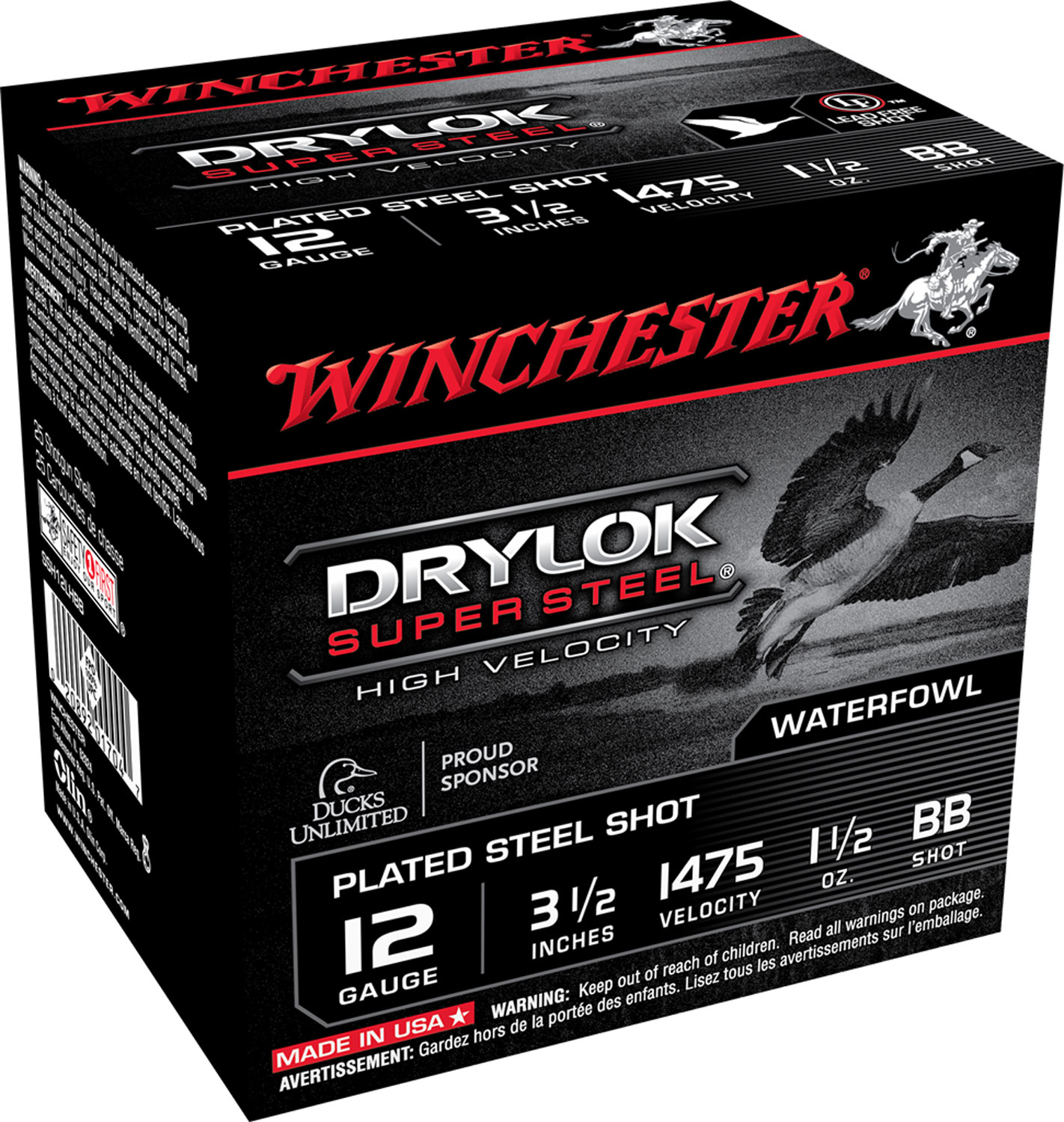 Winchester Ammunition Drylock Super Steel 3.5" 12 Gauge Ammo BB, 25/box - SSH12LHBB - Winchester