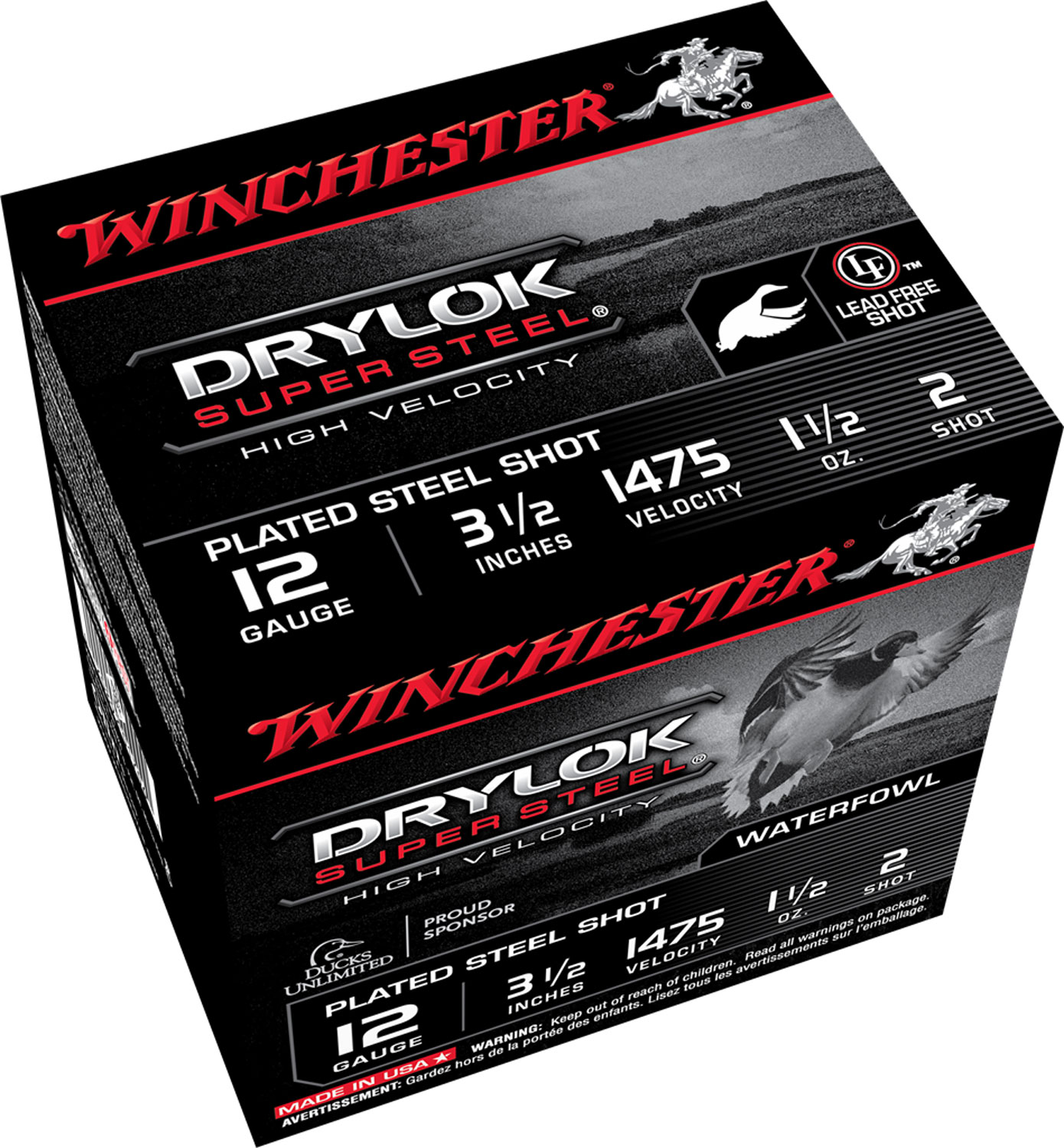 Winchester Ammunition Drylock Super Steel 3.5" 12 Gauge Ammo 2, 25/box - SSH12LH2