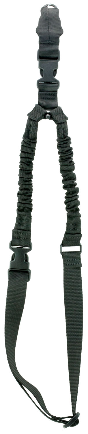 Aim Sports 1-Point Bungee Adjustable Heavy-Duty Sling w/ Steel Clip, Black - AOPS01B - Aim Sports Inc
