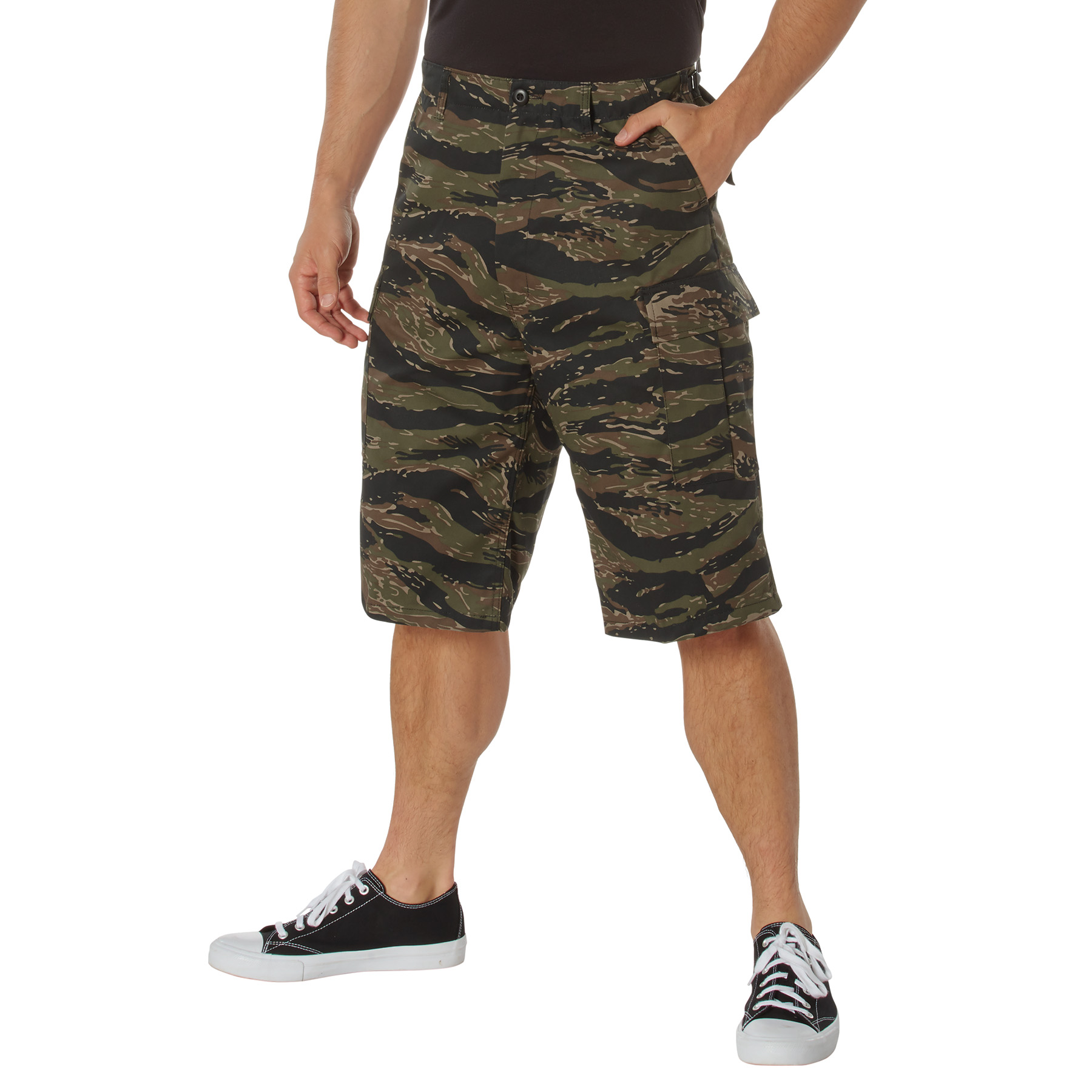 Rothco Rothco Long Length Camo Bdu Shorts - Tiger Stripe Camo, Medium