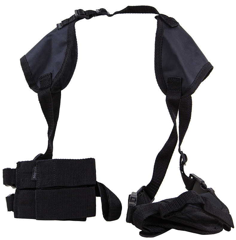 Bulldog Cases Deluxe Shoulder 8 Horizontal Harness w/ Holster and Ammo Pouch, Nylon Black - WSHD8