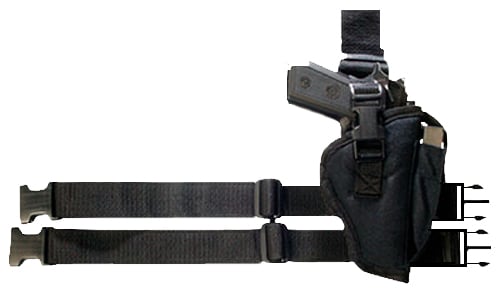 Bulldog Cases Large Right Hand 3.5" to 5" Beretta/Taurus 92 Tactical Leg Holster, Smooth Black - WTAC-8R