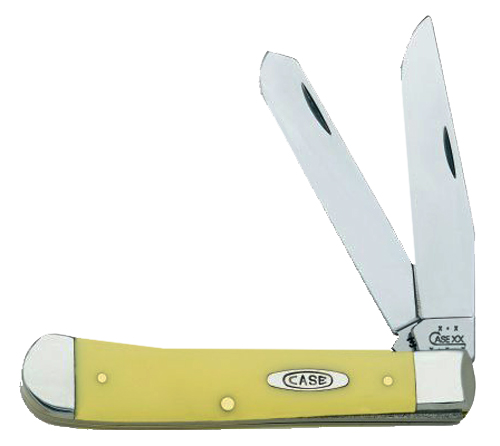 Case Yellow Synthetic Chrome Vanadium Trapper Folder Knife - 00161 - Case