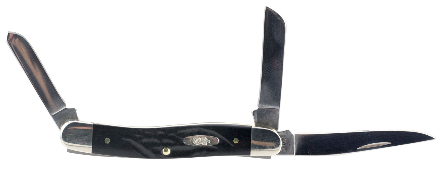Case Rough Black Synthetic Medium Stockman Knife - 18222 - Case