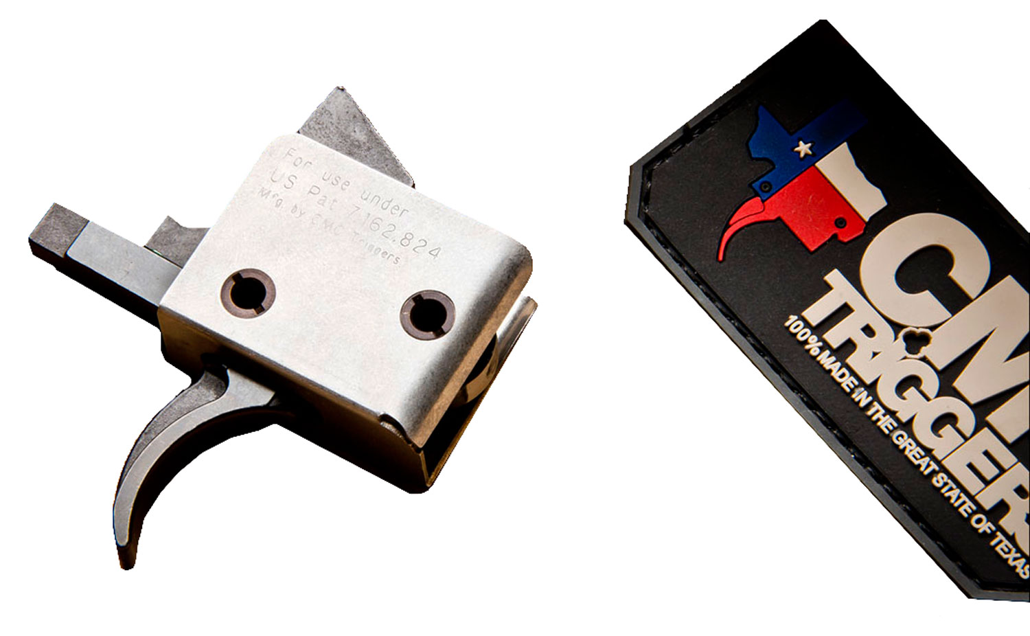 CMC Triggers Single-Stage Drop-in Curved Trigger for AR-15, AR-10 Rifles, Black/Silver - 94501 - Cmc