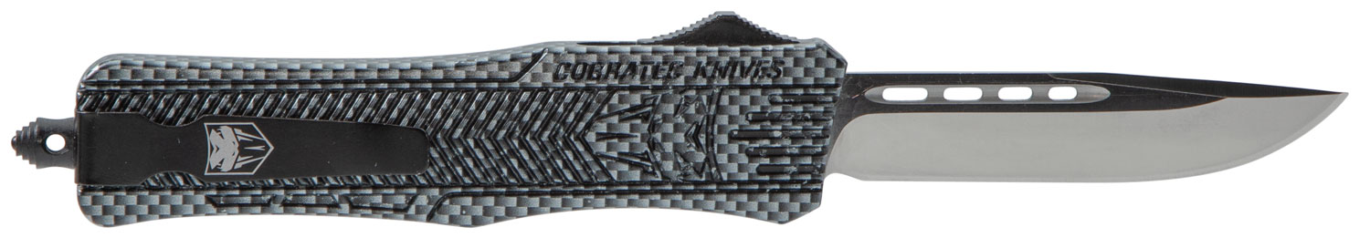 CobraTec Medium CTK-1 3" Drop Point OTF Knife, Carbon Fiber - MCFCTK1MDNS - Cobratec Knives Llc