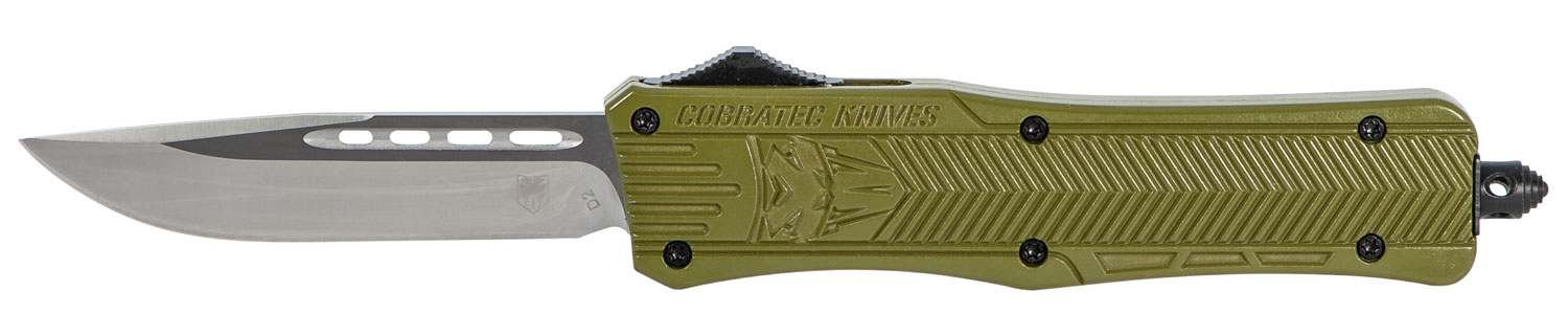 CobraTec Knives Medium CTK-1 3" Drop Point OTF Knife, Non Serrated Edge, Olive Drab Green - MODCTK1MDNS - Cobratec Knives Llc