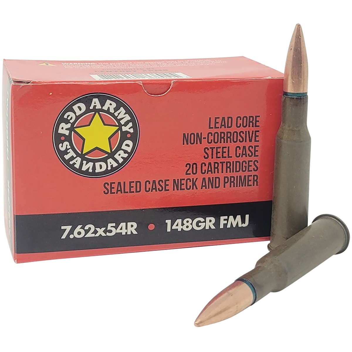 Red Army Standard 7.62x54R 148 gr FMJ 20rds Rifle Ammo for Reliable Performance - AM3421 - Red Army Standard