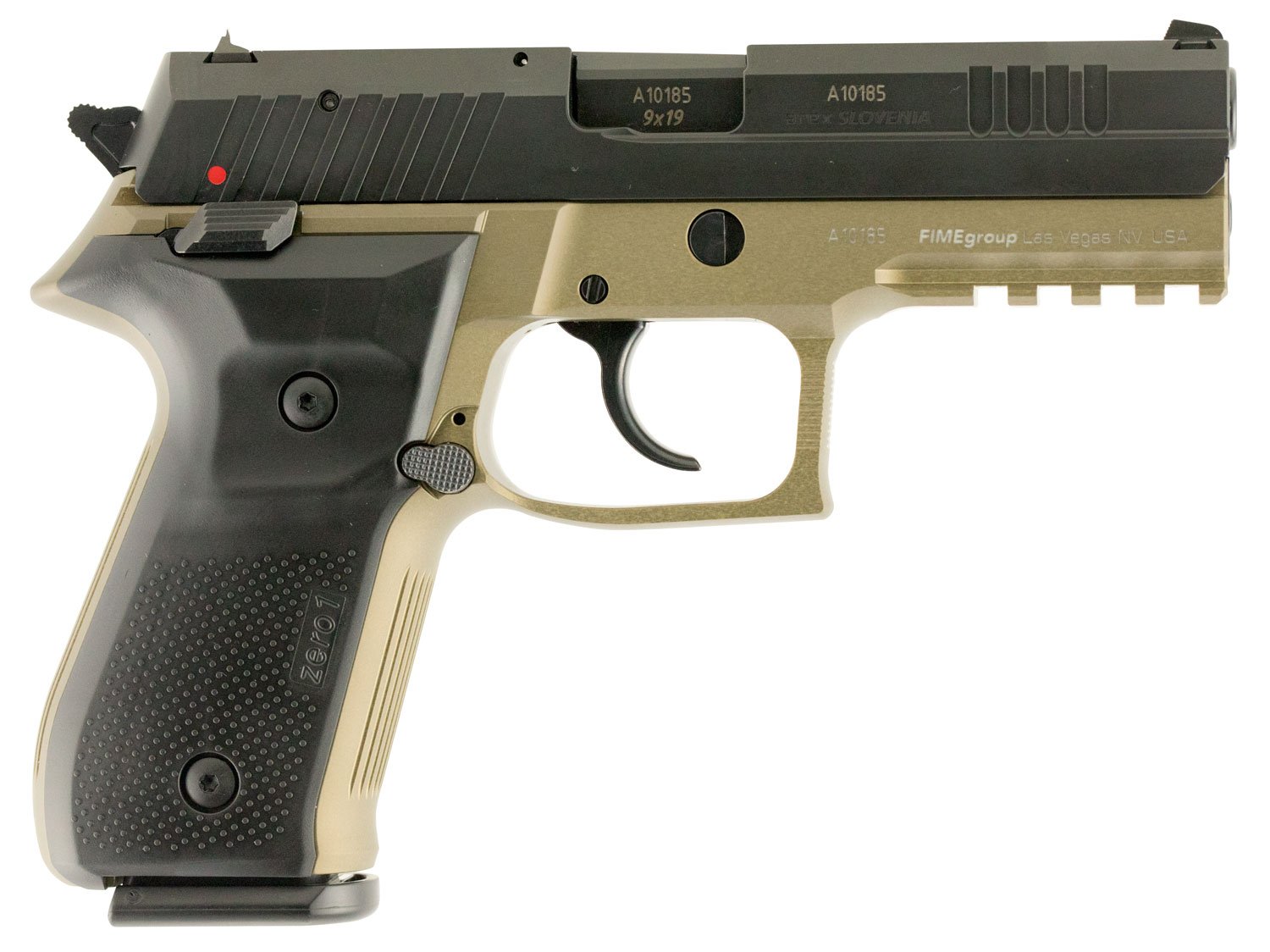 Arex Rex Zero 1 Standard Black/Dark Earth 9mm Pistol, Hardcoat Anodized FDE - REXZERO1S-03 - Arex