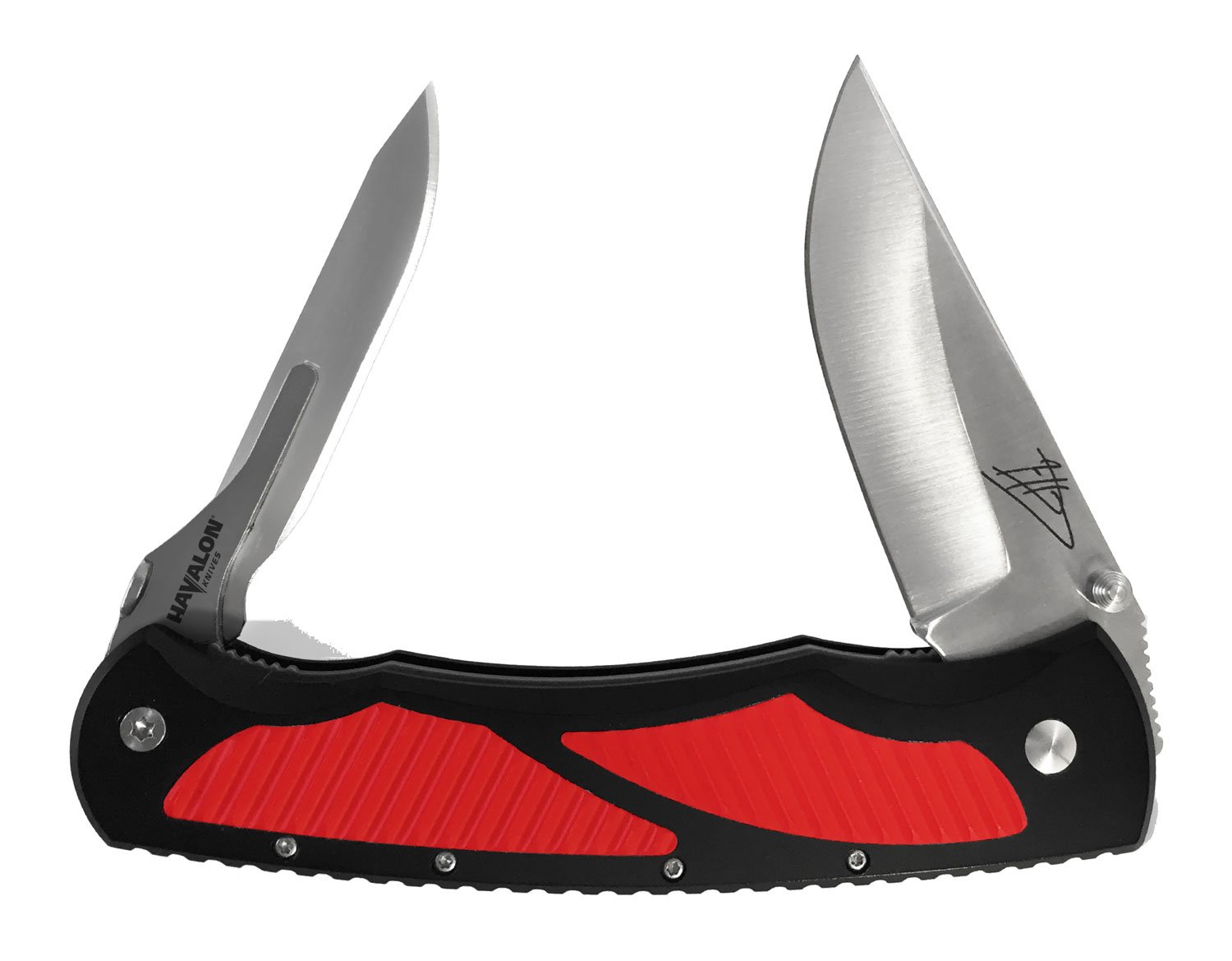 Havalon Titan Jim Shockey Signature Double Folding Knife Kit, Black/Red - XTC-TRED