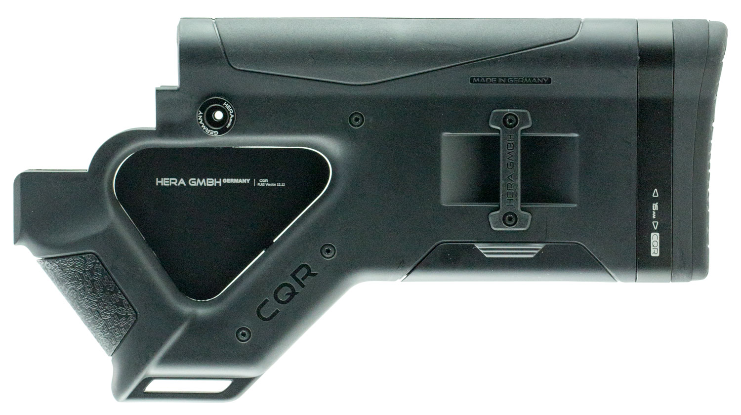 Hera USA Reinforced Polymer Featureless CQR Buttstock, Black - 1212CA - Hera Usa