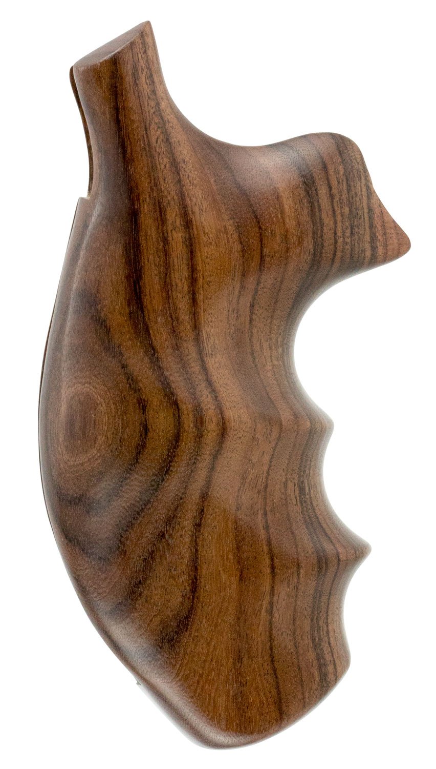 Hogue Fancy Hardwood Revolver Grip w/ Finger Grooves for S&W K/L Frame with Round Butt Revolvers, Brown - 19300 - Hogue