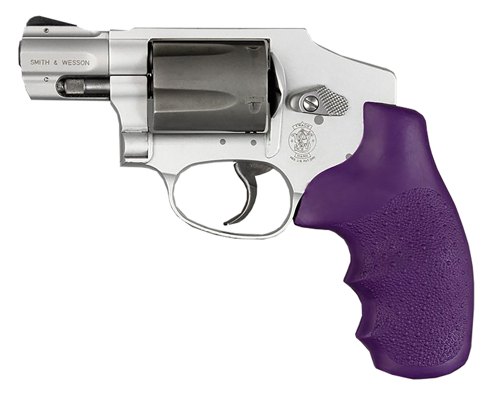 Hogue Monogrip w/ Finger Grooves for S&W J Frame Round Butt Revolver, Purple - 60006 - Hogue