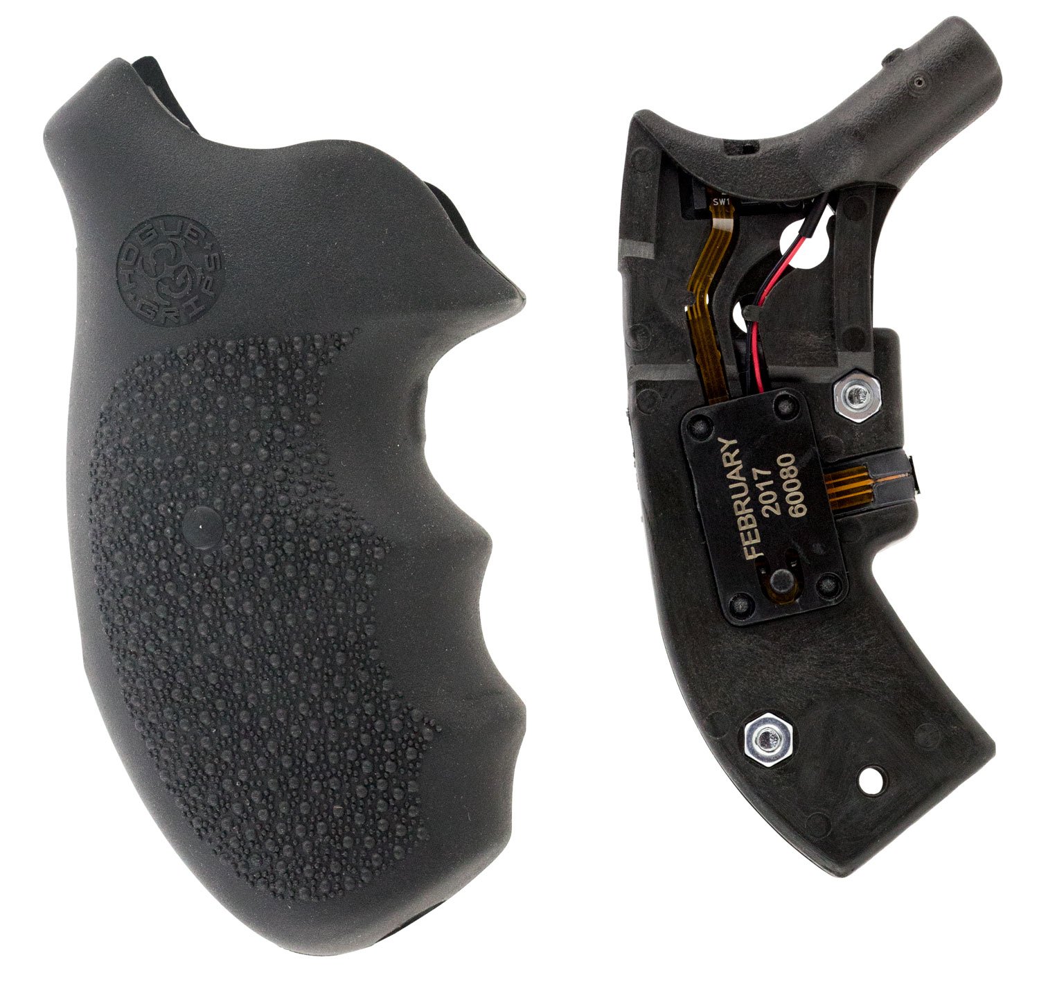 Hogue Monogrip Laser Enhanced Grip w/ Finger Grooves for S&W J Frame Round Butt Handgun, Black - 60080 - Hogue