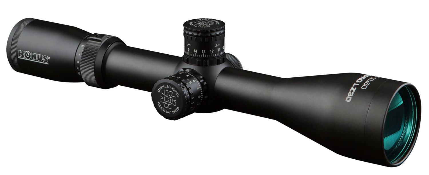 Konus USA KONUSPRO LZ-30 2.5-10x50mm 30/30 with Dual Engraved Illuminated Floating Cross Rifle Scope - 7180 - Konus