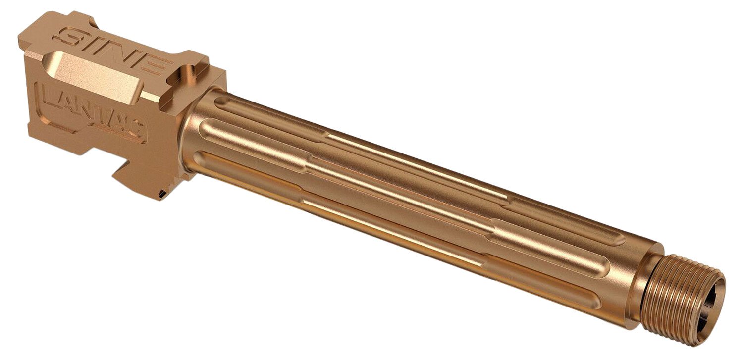 Lantac-USA 9INE 9mm 4.48" Match Grade Drop-in Threaded/Fluted Upgrade Barrel, Bronze TiALN - 01-GB-G17-TH-BRNZ - Lantac