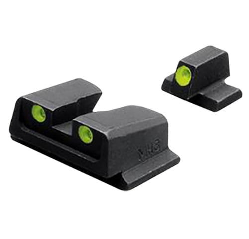 Meprolight Self Illuminated Fixed Front/Rear Night Sight Set for Smith & Wesson M&P 9/40 Full Size/Compact Pistols - ML11766