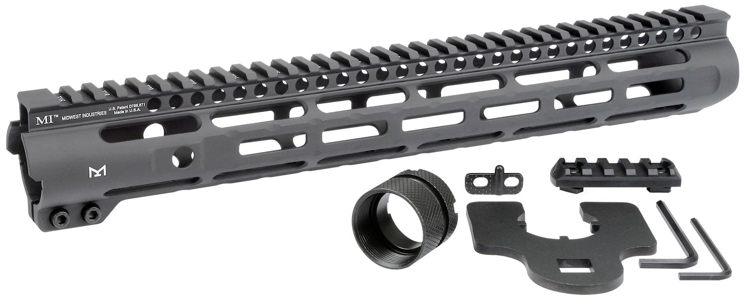 Midwest Industries M-LOK/MI Slim Line 14" AR-15 1-Piece Free Float Handguard - MI-SLH14 - Midwest Industries
