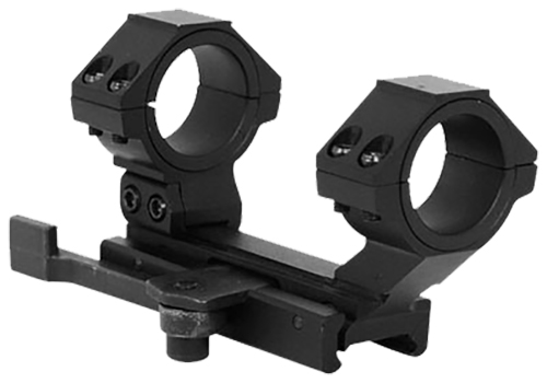 NcStar AR-15 30mm or 1" Aluminum 1-Piece Quick Release Adjustable Scope Mount, Anodized Black - MARCQ - Ncstar