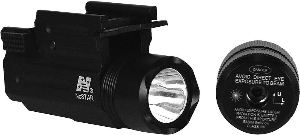 NcStar Universal Fit Flashlight and Green Laser Sight w/ Quick Release Weaver - AQPTFLG - Ncstar
