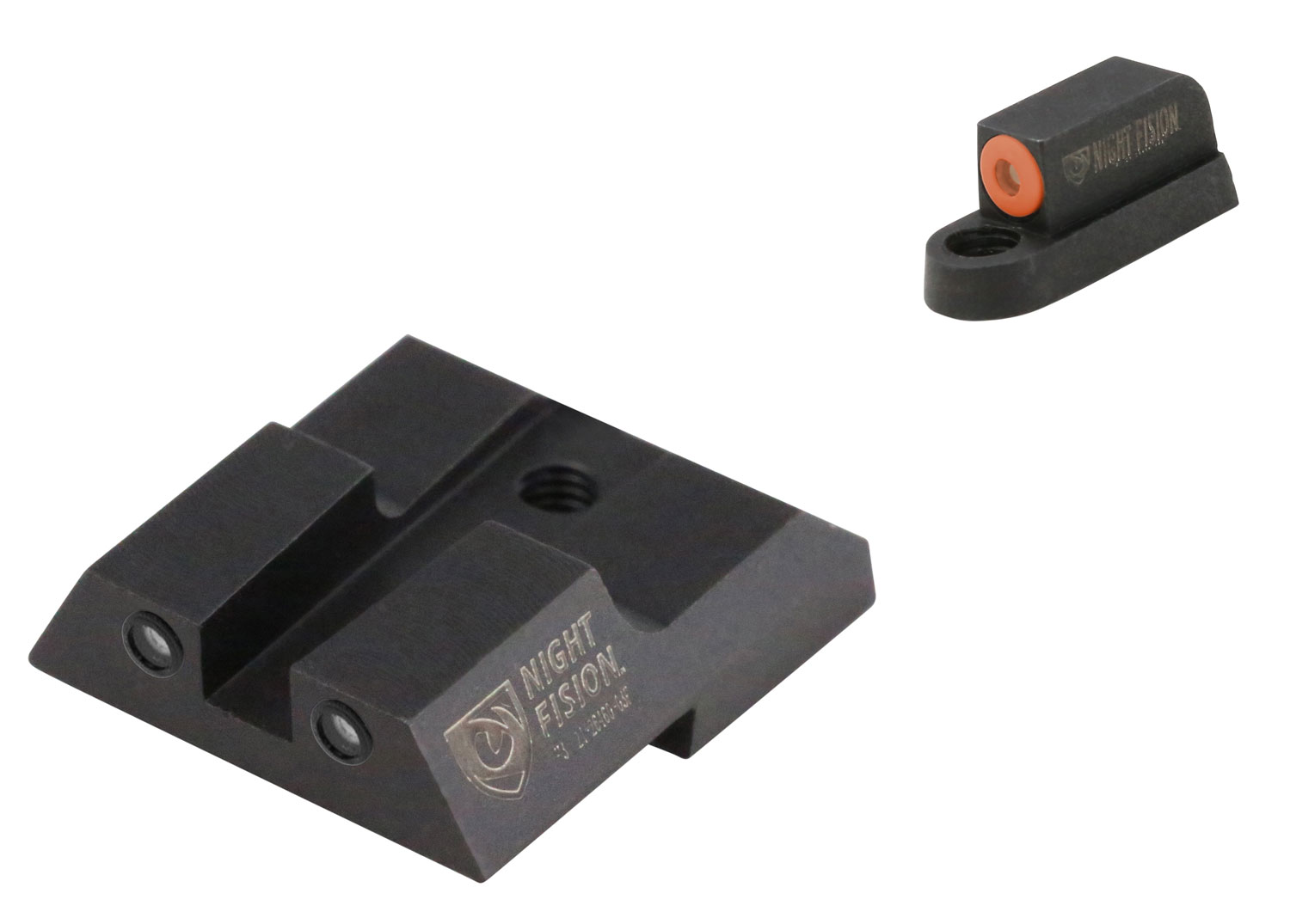 Night Fision Night Sight Set for CZ-USA P-07, P-09 Handguns, Green with Orange Square Front, Green with Black Square Rear - CZU-076-003-OGZG - Night Fision