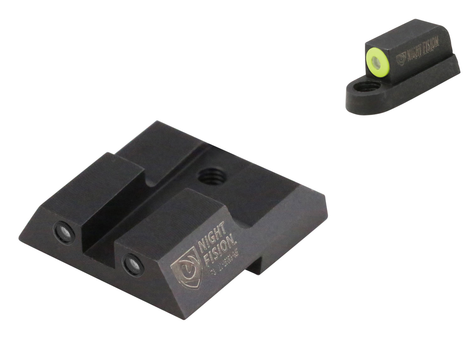 Night Fision Night Sight Set for CZ-USA P-07, P-09 Handguns, Green with Yellow Square Front, Green with Black Square Rear - CZU-076-003-YGZG - Night Fision