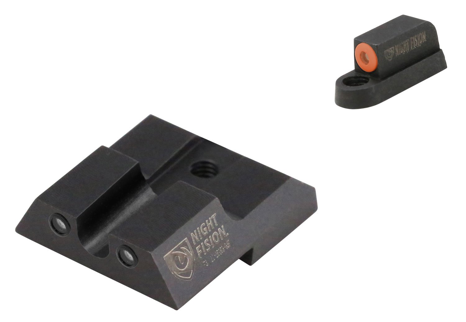 Night Fision Night Sight Set for CZ-USA P-07, P-09 Handguns, Green with Orange Square Front, Green with Black U-Notch Rear - CZU-076-007-OGZG - Night Fision