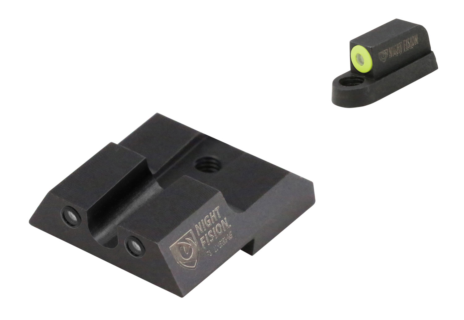 Night Fision Night Sight Set for CZ-USA P-07, P-09 Handguns, Green with Yellow Square Front, Green with Black U-Notch Rear - CZU-076-007-YGZG - Night Fision