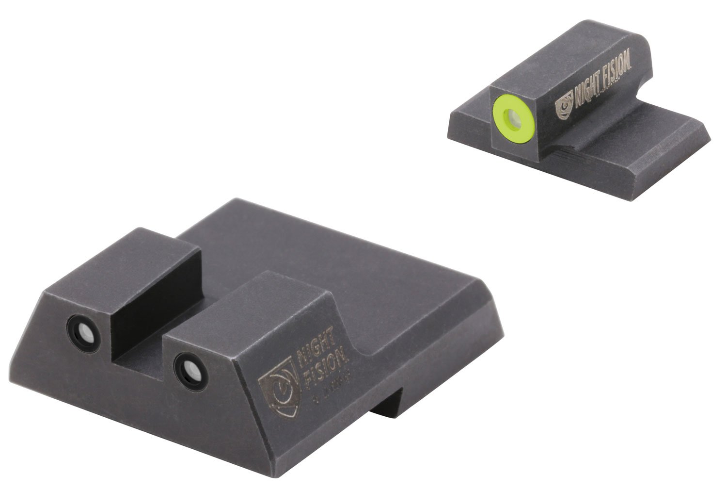 Night Fision Night Sight Set for HK VP9/VP40/P30/P30SK/P30L/45/45 Handguns, Green with Yellow Square Front, Green with Black Square Rear - HAK-126-003-YGZG - Night Fision