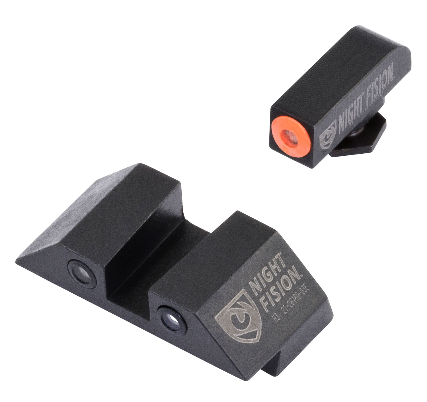 Night Fision Night Sight Set for Glock 42, 43 Pistols, Green with Orange Square Front, Green with Black Square Rear - GLK-003-003-OGZG - Night Fision