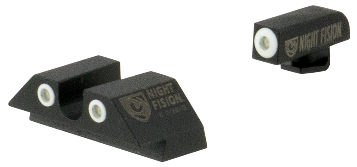 Night Fision Night Sight Set for Glock 42, 43 Pistols, Green with White Square Front, Green with White U-Notch Rear - GLK-003-007-WGWG