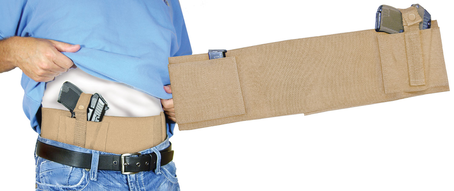 PS Products Medium Handgun Concealed Carry Belly Band, Tan - BELLYBANDNM - Psp