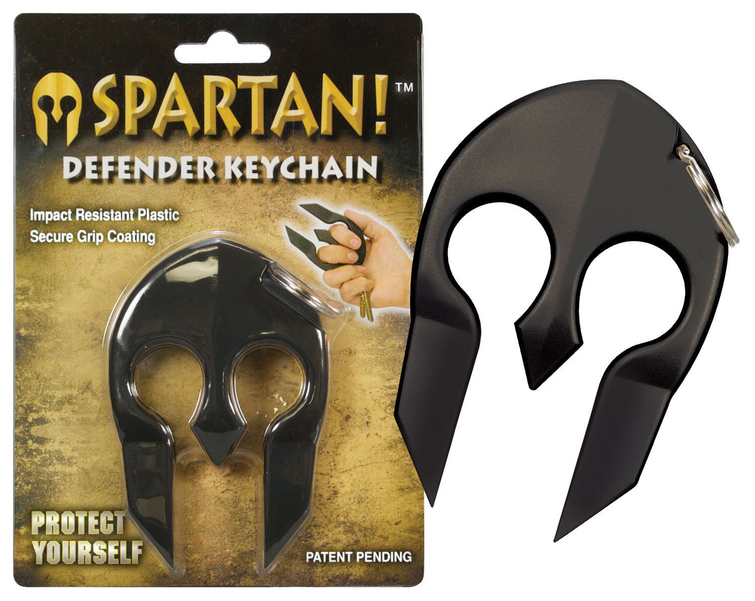 PS Products Spartan Close Contact Portable Protection Keychain, Black - SPARTANBK