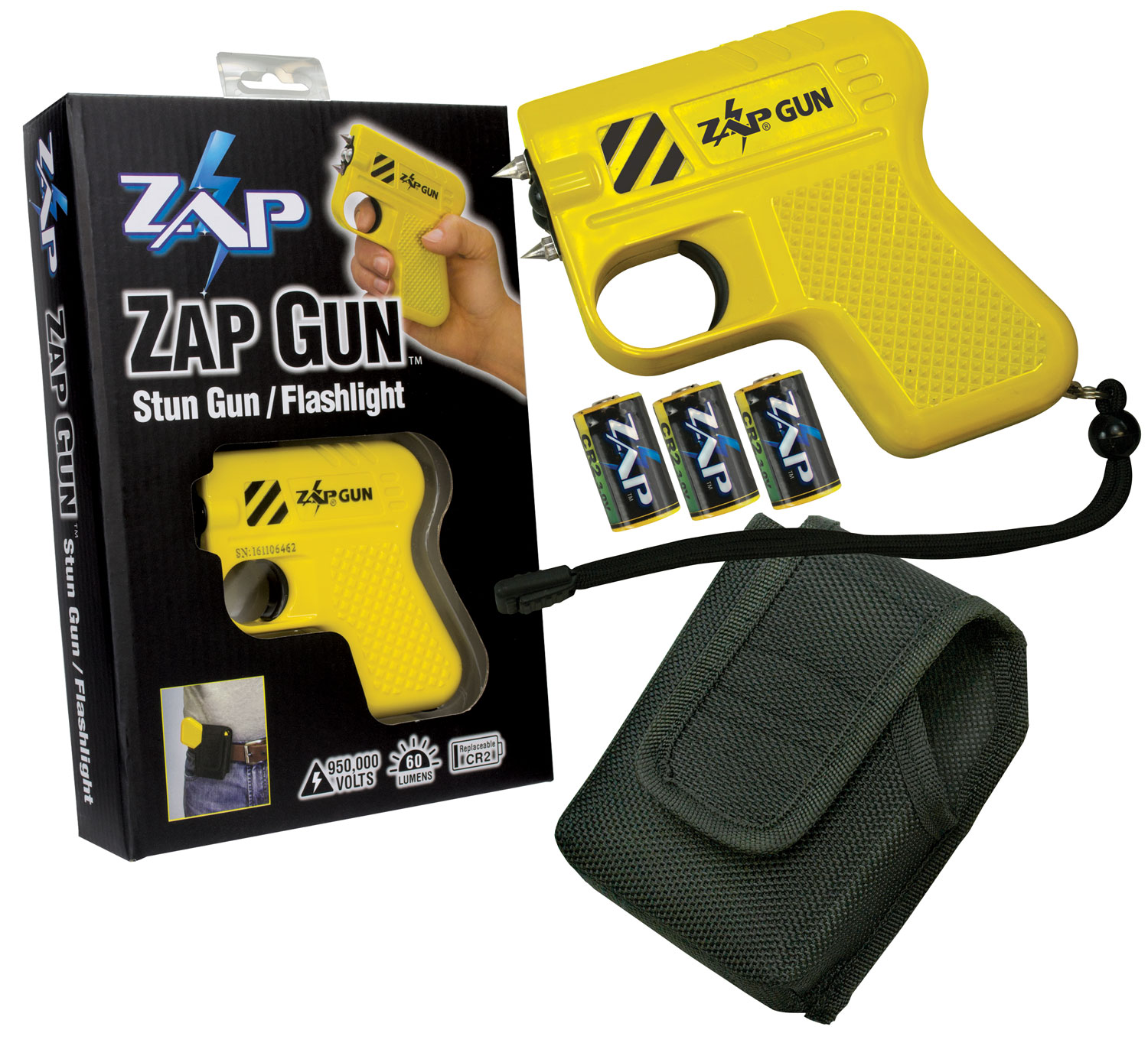 PS Products Zap 0.95 MV Portable Stun Gun, Yellow - ZAPGUN - Zap