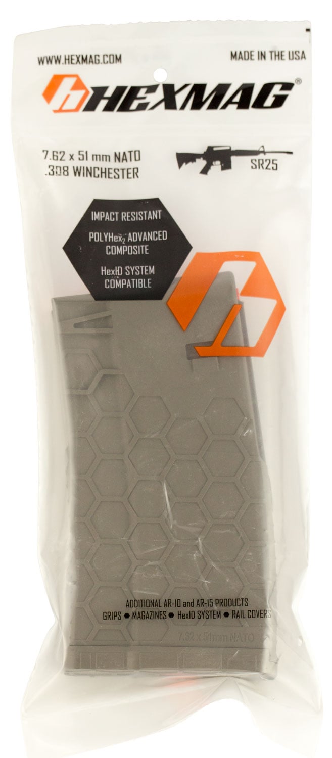 Sentry 20 Round 7.62 Detachable Magazine, Flat Dark Earth - HX20SR2551FD - Hexmag