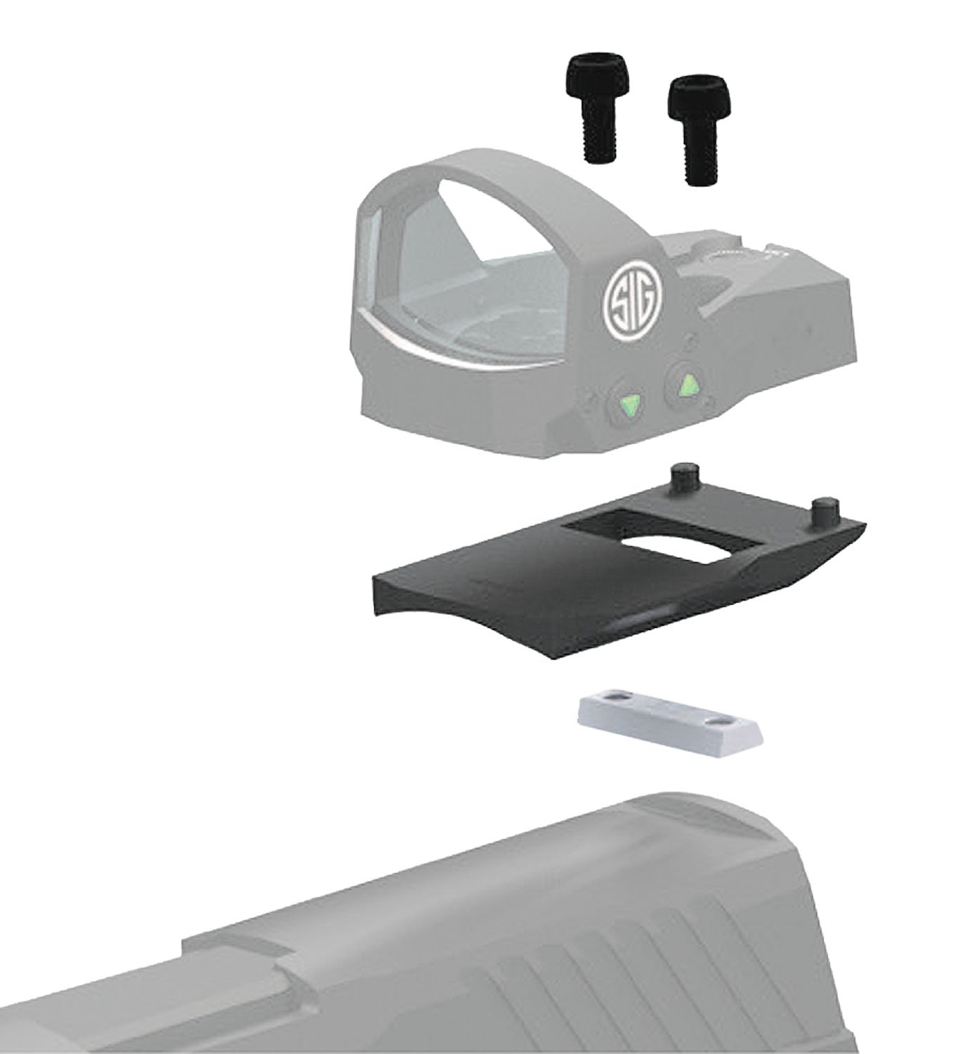 Sig Sauer ROMEO1 1-Piece Mounting Kit Base for Glock Pistols, Black - SOR1MK011 - Sig Sauer