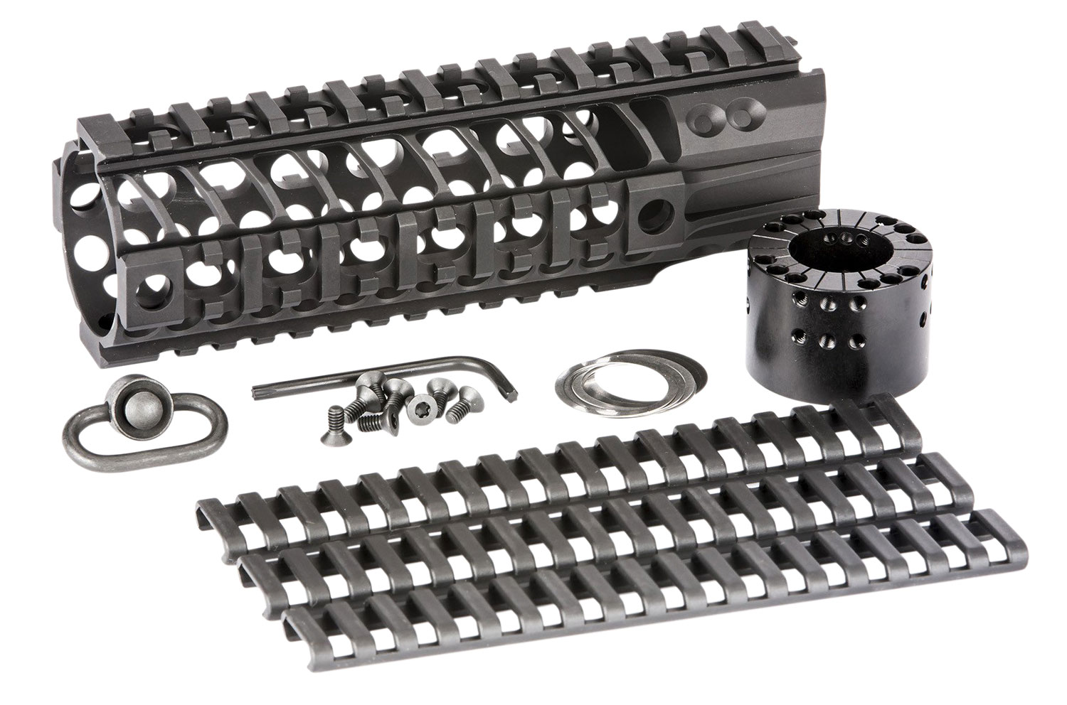 Spikes Tactical 7" AR-15 Quad Rail Free Float, Black - SAR2107 - Spikes Tactical
