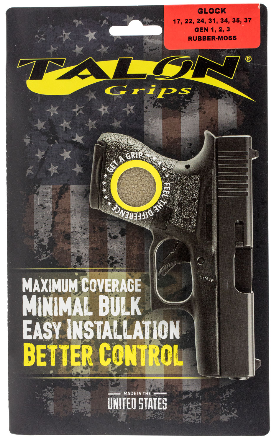 Talon Grips Rubber Pistol Grip for Glock 17/22/24/31/34/35/37 Gen 3, Moss - 103M - Talon Grips