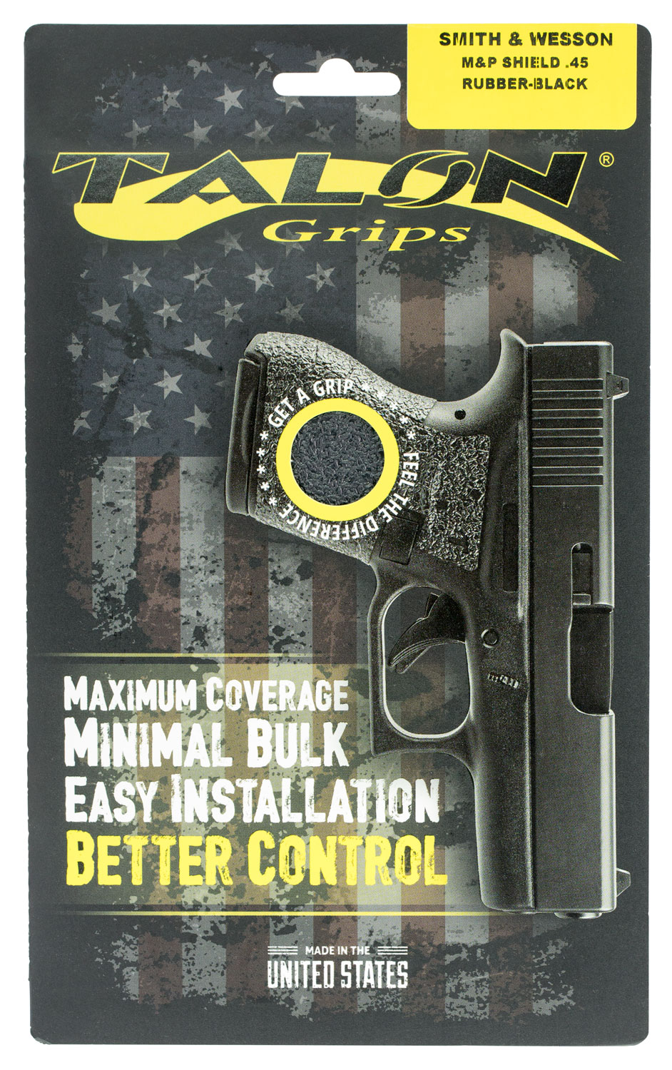 Talon Grips Rubber Pistol Grip for S&W M&P Shield M2.0 45, Black - 715R - Talon Grips