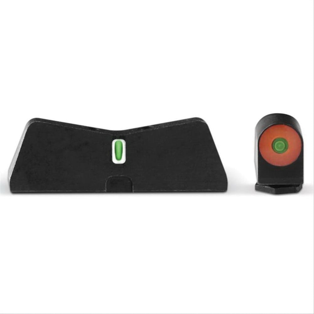 XS Sights Night Sight Set for Glock 42, 43, 43X, 48 Pistols, Green with Orange Outline Front, Green with White Outline Rear - GL-0011S-5N - Xs Sights