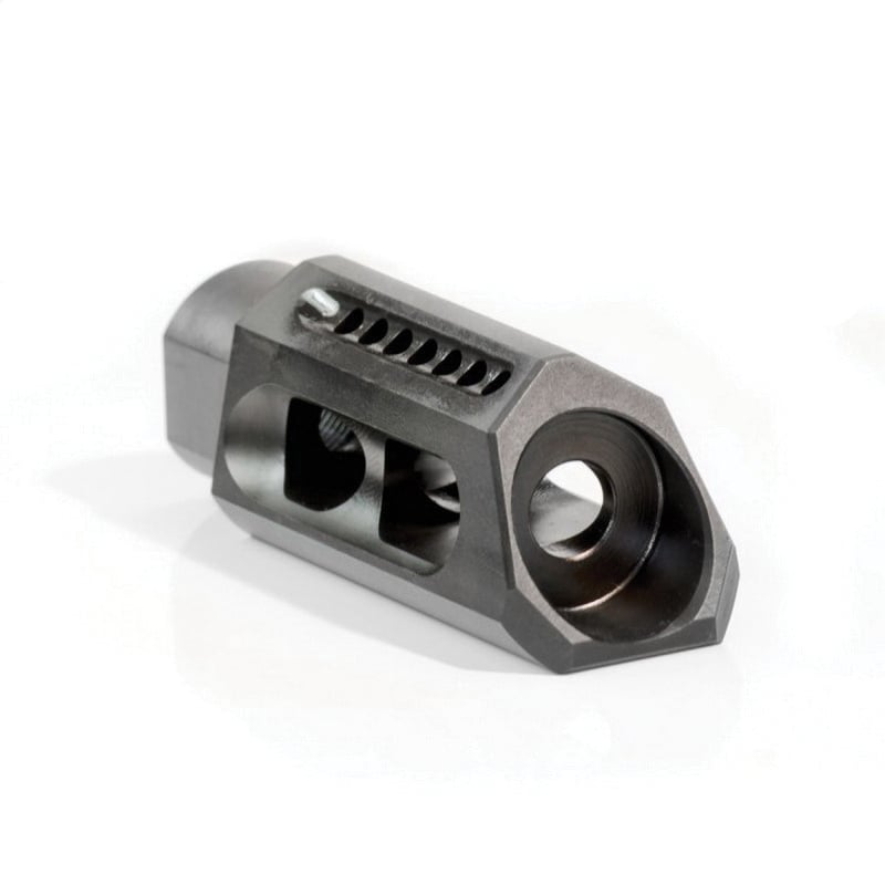Yankee Hill Machine 1/2-28 Slant Muzzle Brake, 5.56, Matte Black - 26-MB-A - Yhm
