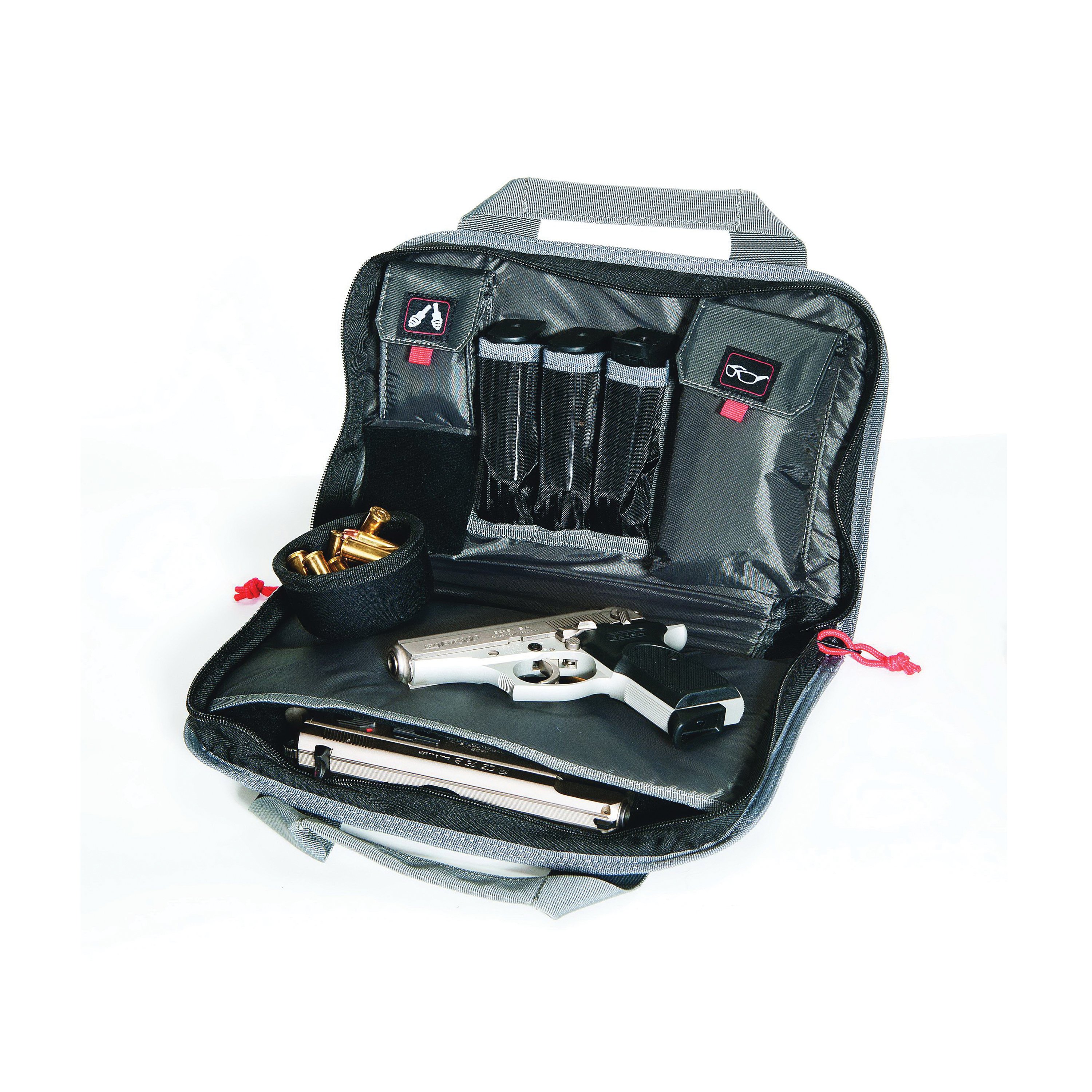 G Outdoors Quad Pistol Range Bag Case, Black - 1310PC - Goutdoors