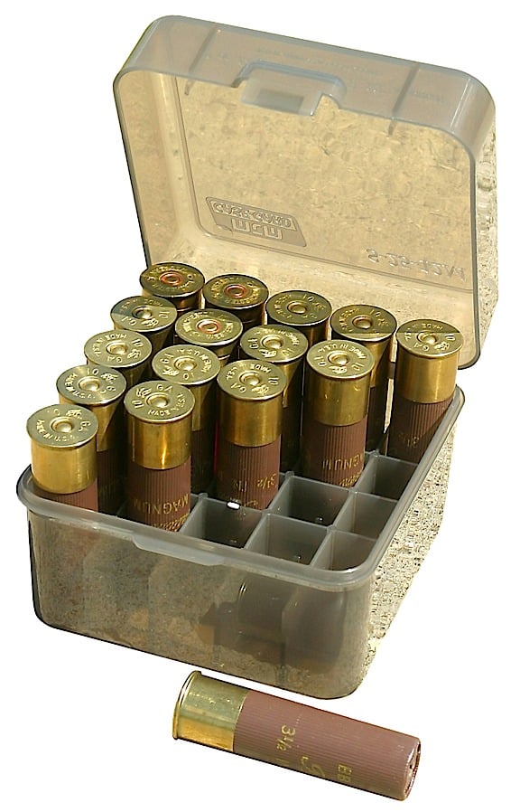 MTM Case Gard S25-12M 10/12 Gauge 25 Round Dual Gauge Shotshell Case, Clear Smoke - S25-12M-41 - Mtm Case Gard